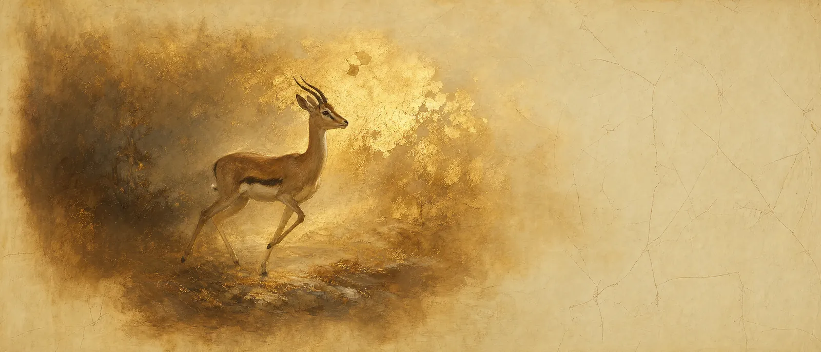 Painterly illuminated-manuscript artwork evoking the Hebrew name Ayala: Doe, gazelle — Naftali's blessing.
