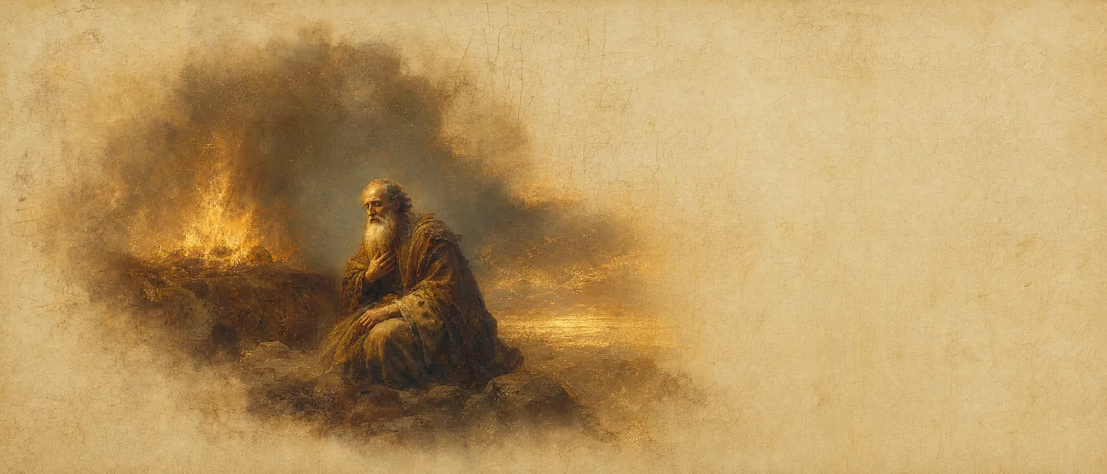 Painterly illuminated-manuscript artwork evoking the Hebrew name Eliyahu: Eliyahu (Elijah) the Prophet.