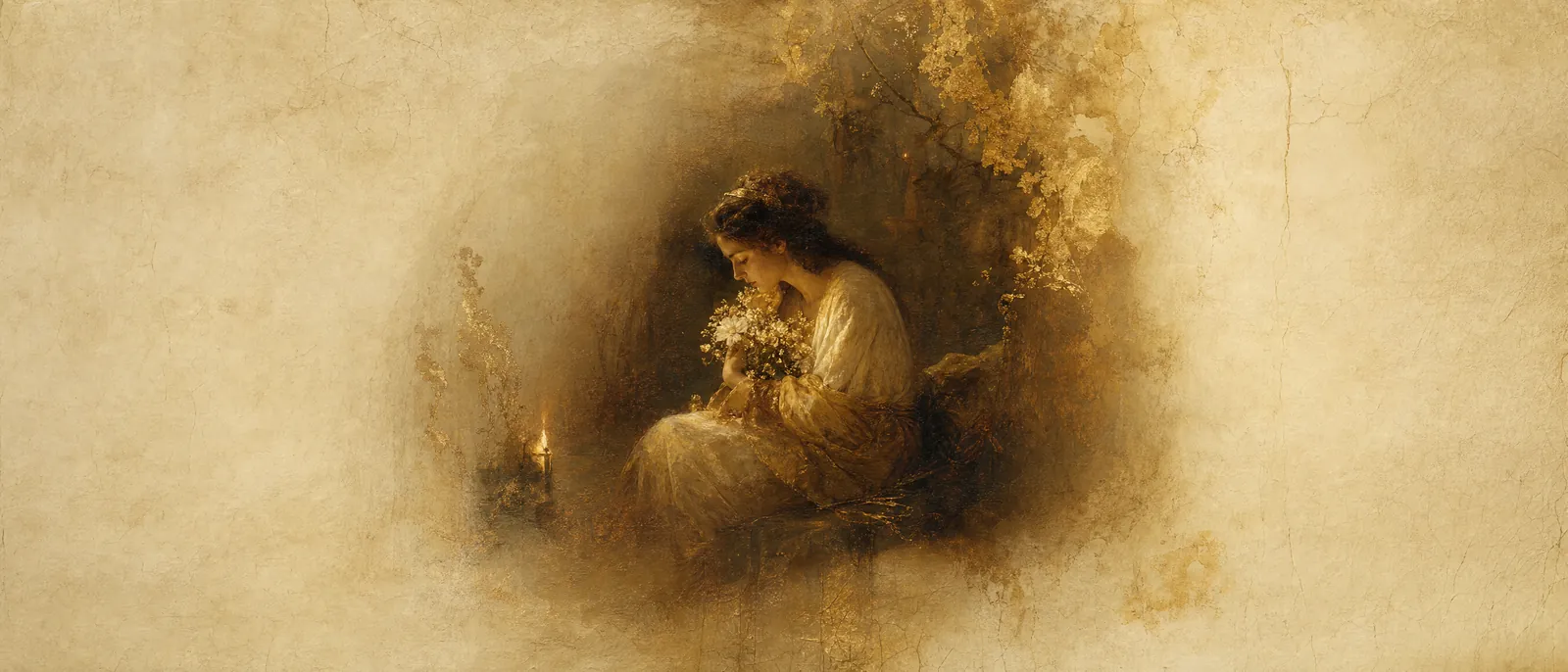 Painterly illuminated-manuscript artwork evoking the Hebrew name Noam: Pleasantness — no'am, the quality the Psalmist asks to rest on human work.