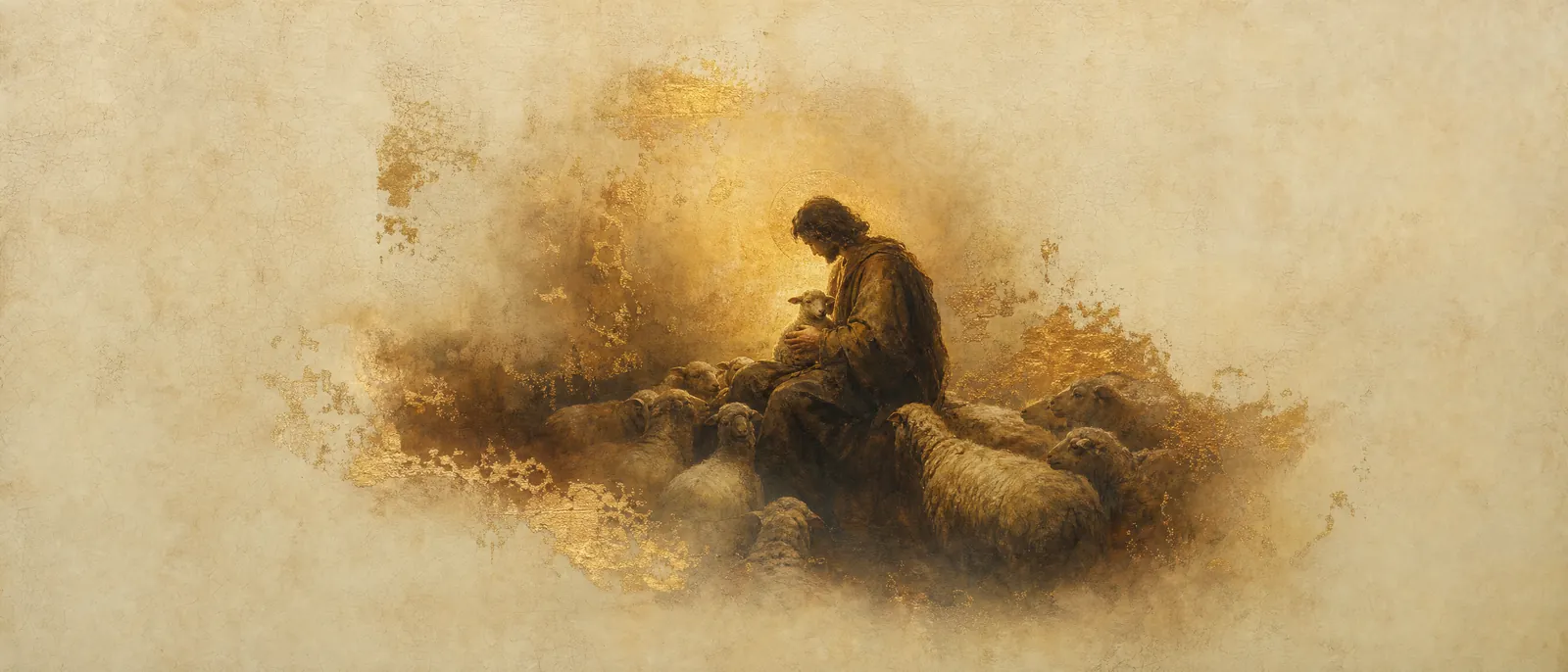 Painterly illuminated-manuscript artwork evoking the Hebrew name Roi: My shepherd — the first words of Psalm 23.