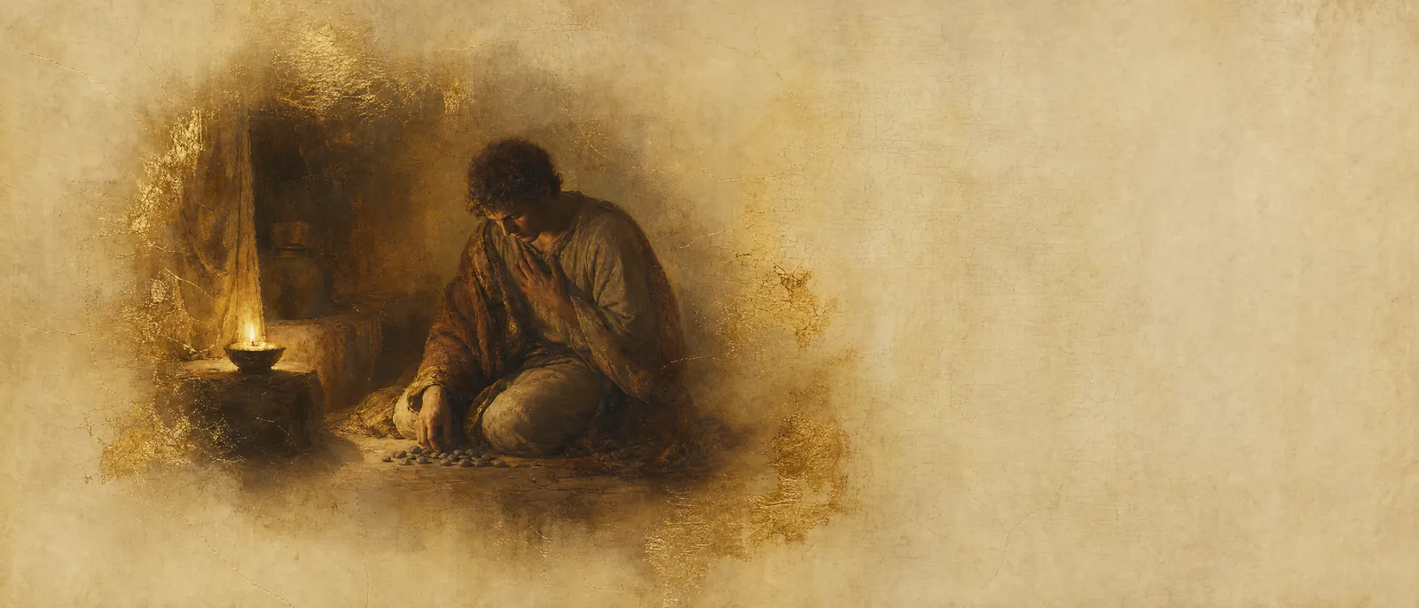 Painterly illuminated-manuscript artwork evoking the Hebrew name Yehudah: Yehudah, fourth son of Jacob and Leah.