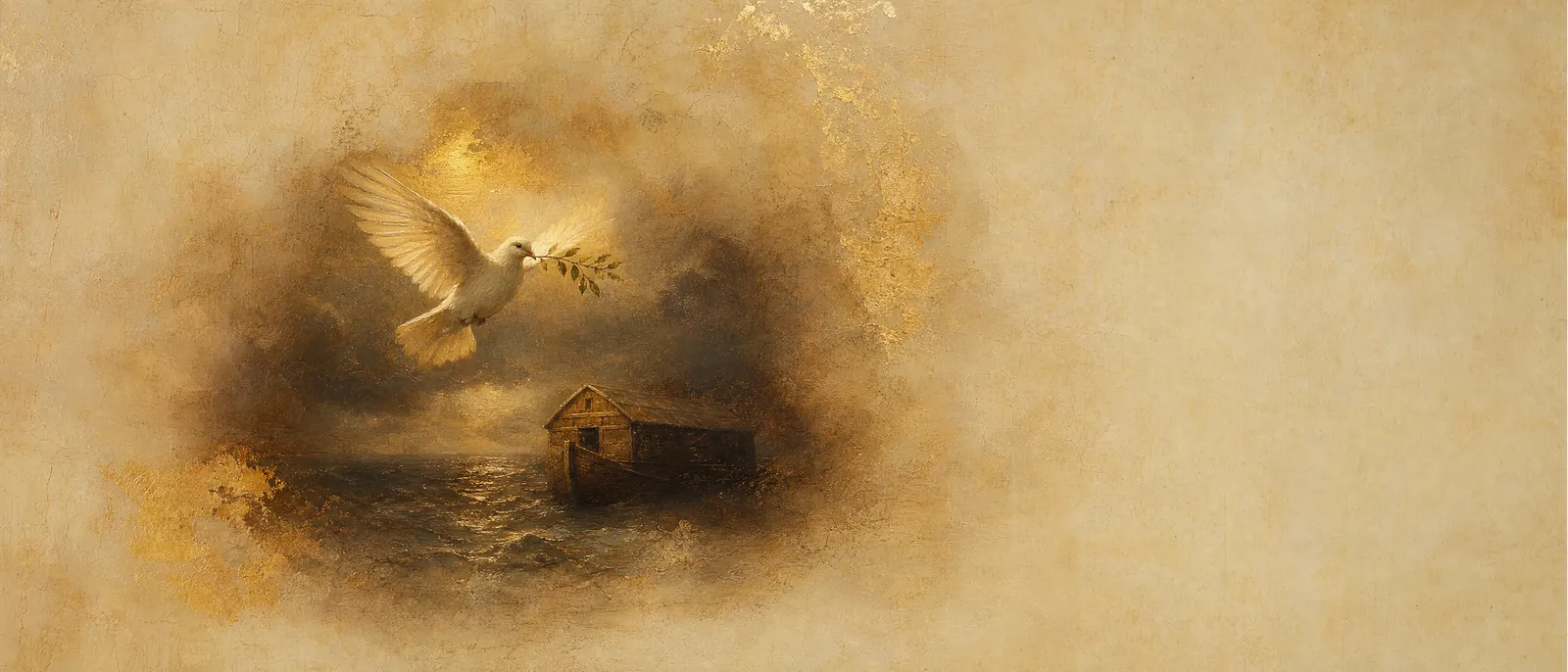 Painterly illuminated-manuscript artwork evoking the Hebrew name Yona: Dove — the bird of the flood's olive branch.