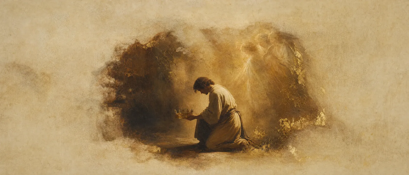 Painterly illuminated-manuscript artwork evoking the Hebrew name Yonatan: "YHWH has given" — from natan, to give.